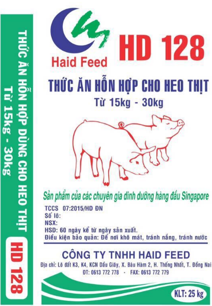 Thức ăn hỗn hợp cho heo thịt, từ 15kg - 30kg