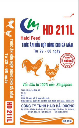 Thức ăn hỗn hợp dùng cho gà màu từ 29-60 ngày