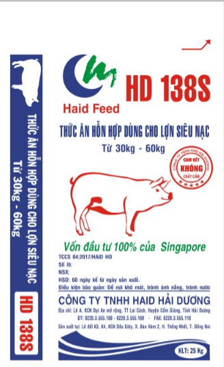 Thức ăn hỗn hợp dùng cho lơn siêu nạc từ 30-60kg